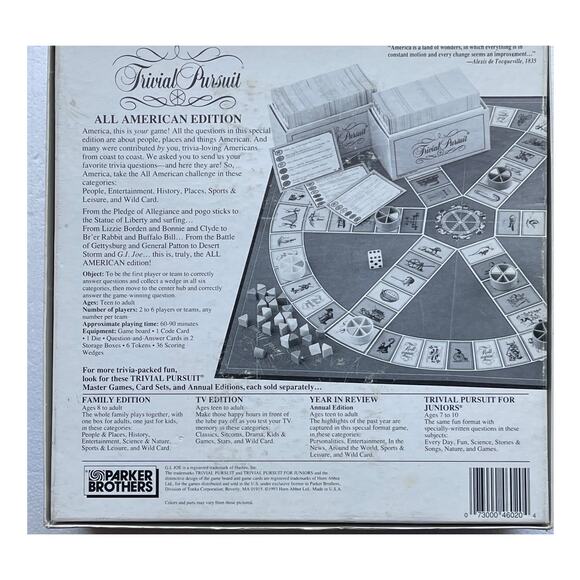 Trivial Pursuit All American Edition Master Game in Excellent Condition - Picture 2 of 2